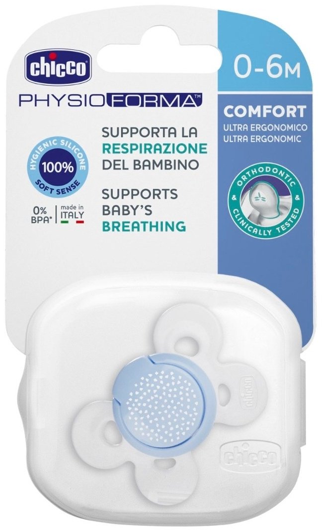 Пустышка Chicco 00074911210000, 1 шт, голубой купить,0