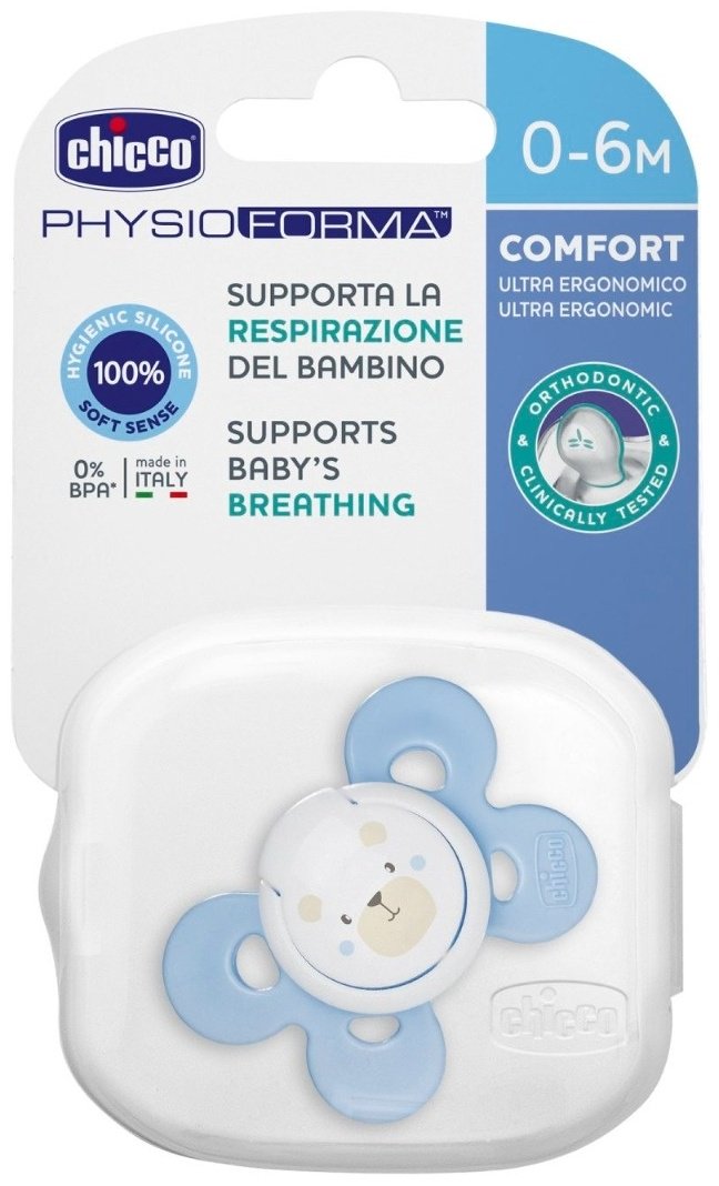 Пустышка Chicco 00074911210000, 1 шт, голубой купить,0
