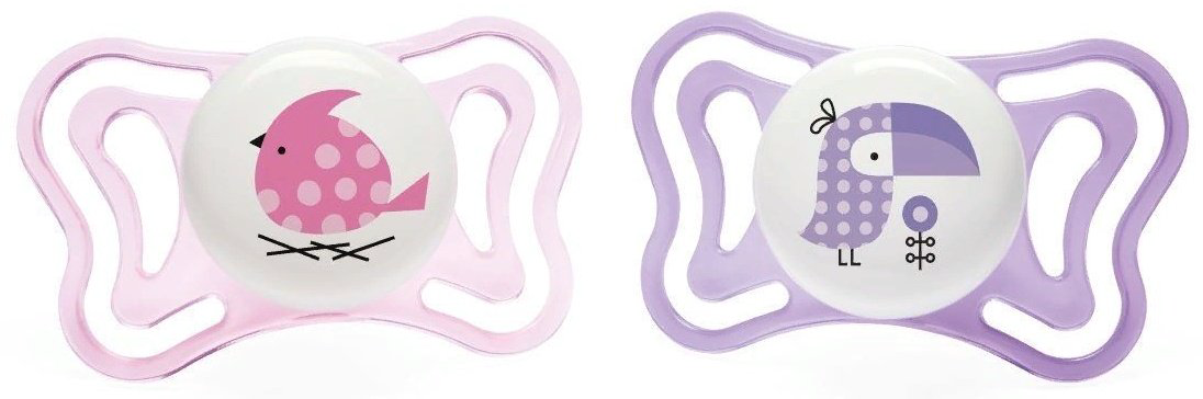 Chicco Physio Light Girl 2 шт от 2 мес розовый