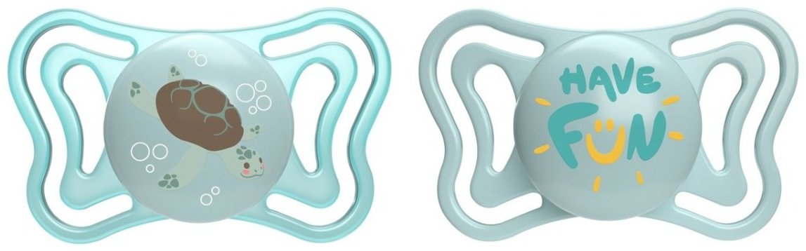 Chicco: Пустышка силикон Physio Light 6м+ 2 шт, голубой