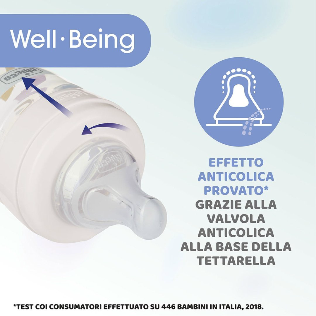 Chicco: Бутылочка Wellbeing для кормления силикон 330 мл 4м+, желтый купить,NaN