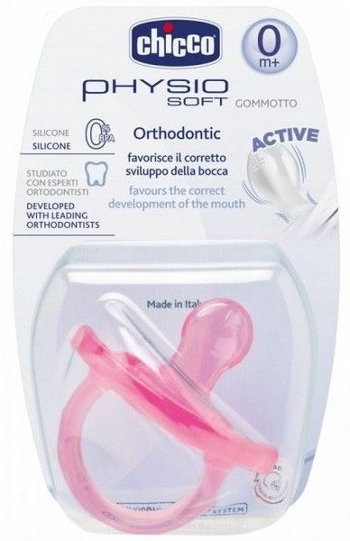 Пустышка Chicco Physio Soft, 1 шт, розовый