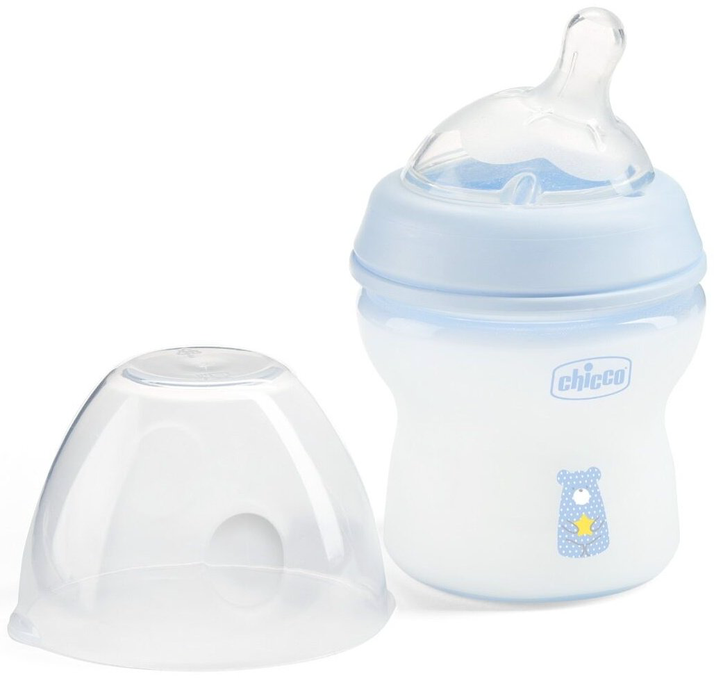 Бутылочка Chicco Natural Feeling 150 мл голубой купить,NaN