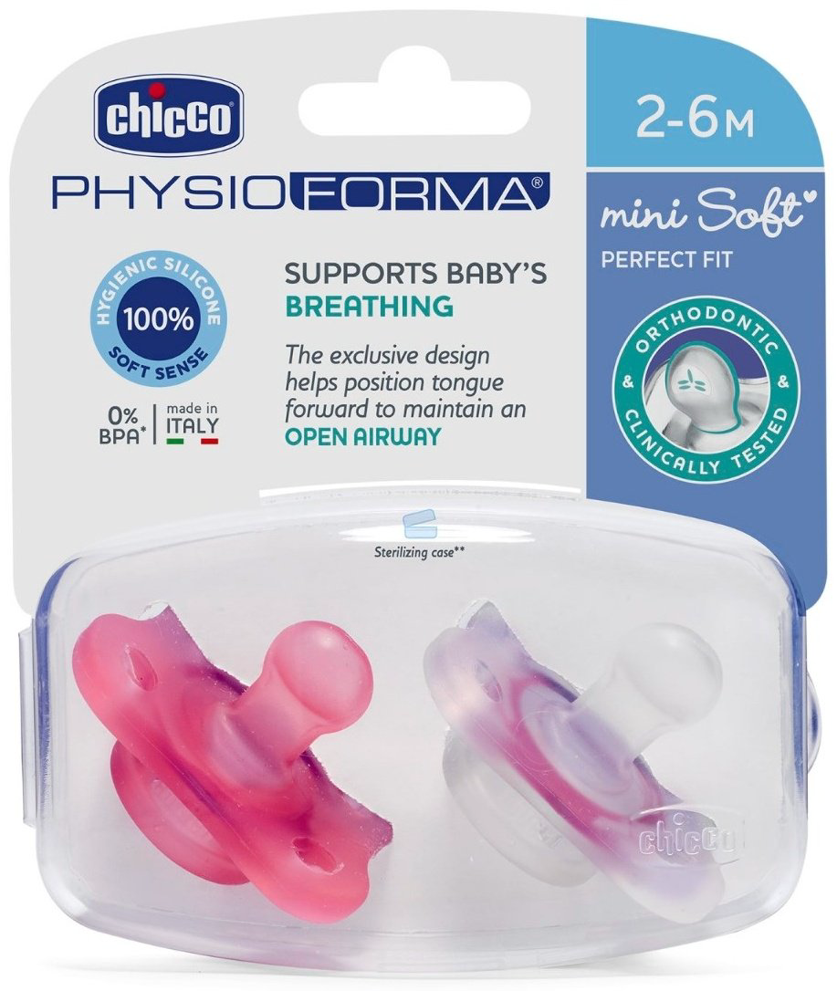 Chicco пустышка, 2 шт, Physio Soft Mini 00073231110000 купить,NaN