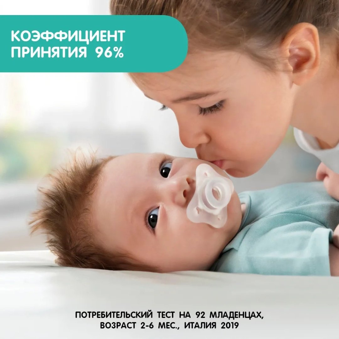 Пустышка Chicco 00073211130000, 1 шт, прозрачный - ForteMarket Пустышка Chicco 00073211130000, 1 шт, прозрачный купить,0