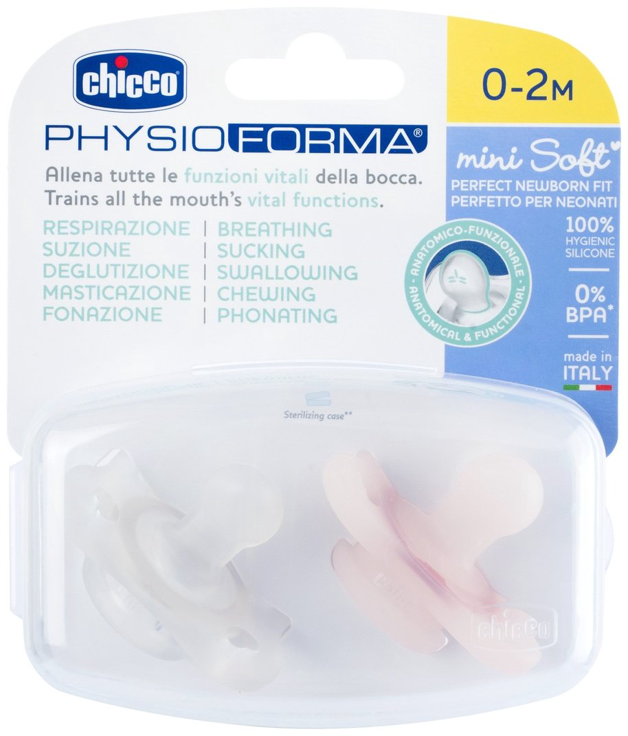 Пустышка Chicco 00073289110000, 2 шт, розовый купить,NaN