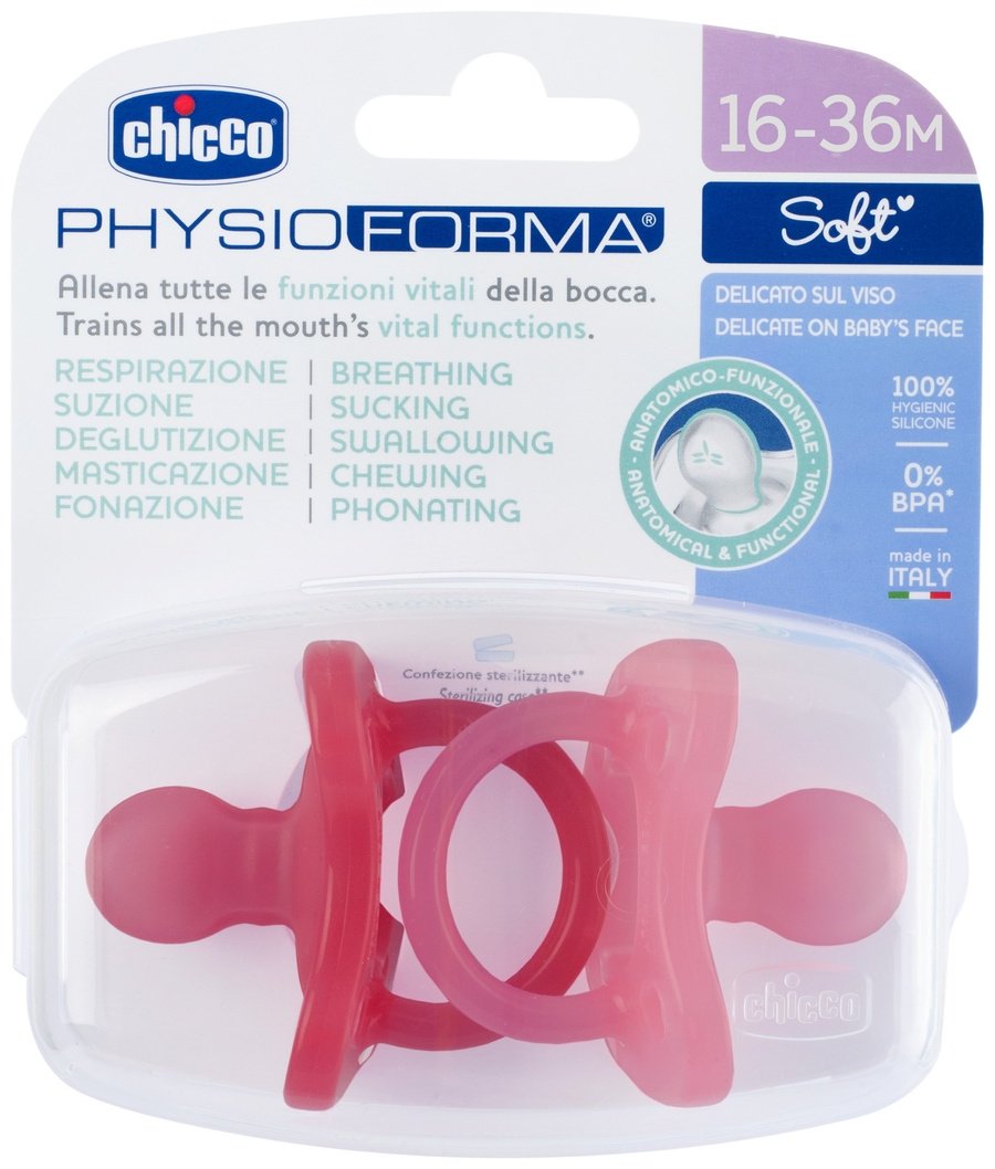 Набор пустышек Chicco 00073086110000, 2 шт, розовый купить,0