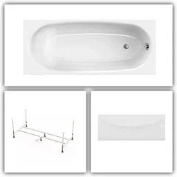 Ванна Domani-Spa Standard Premium 160х70х41см с опорой и экраном белый