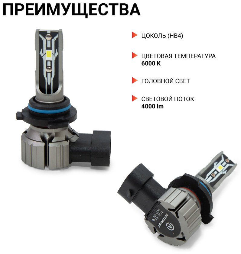 AUTOPROFI X2-HB4 светодиодная HB4, 2 шт купить,NaN