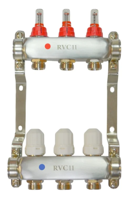 Коллекторный блок для теплого пола RVC Pro Нерж 1" DN25 11 x 3/4" купить,NaN
