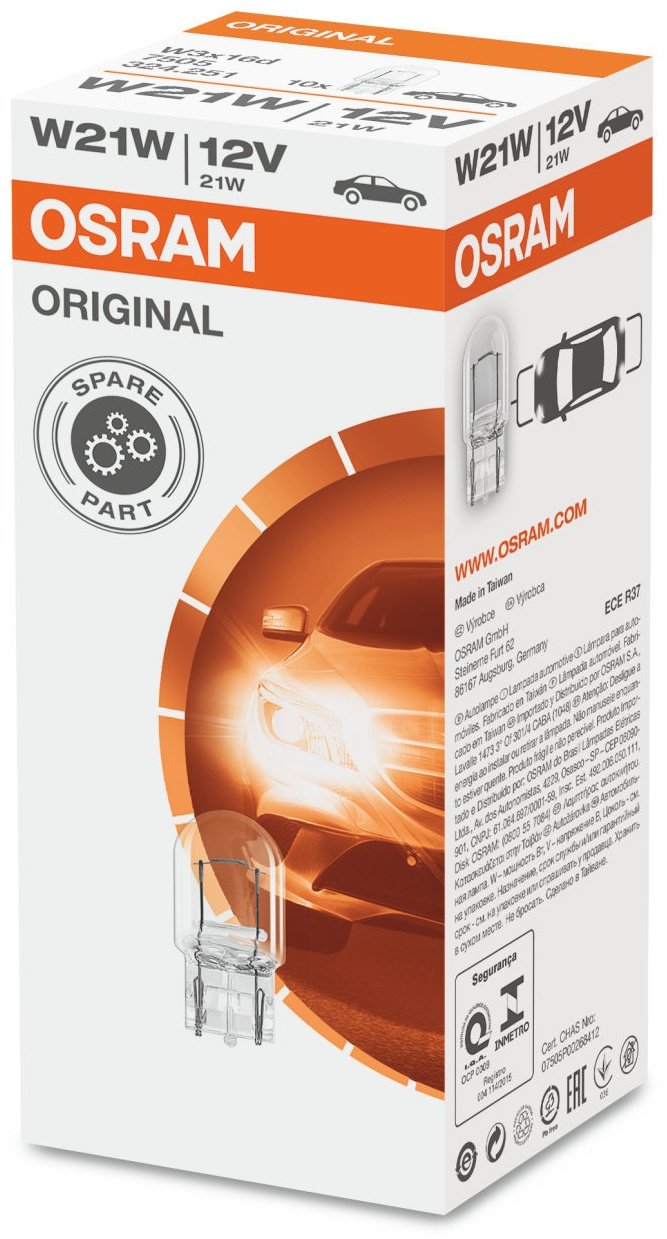 Osram 7505 галогенная W21W, 1 шт купить,0