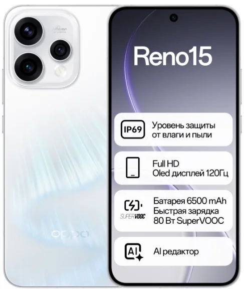 Смартфон Oppo Reno15 12/512 Aurora White + подарок купить,525000