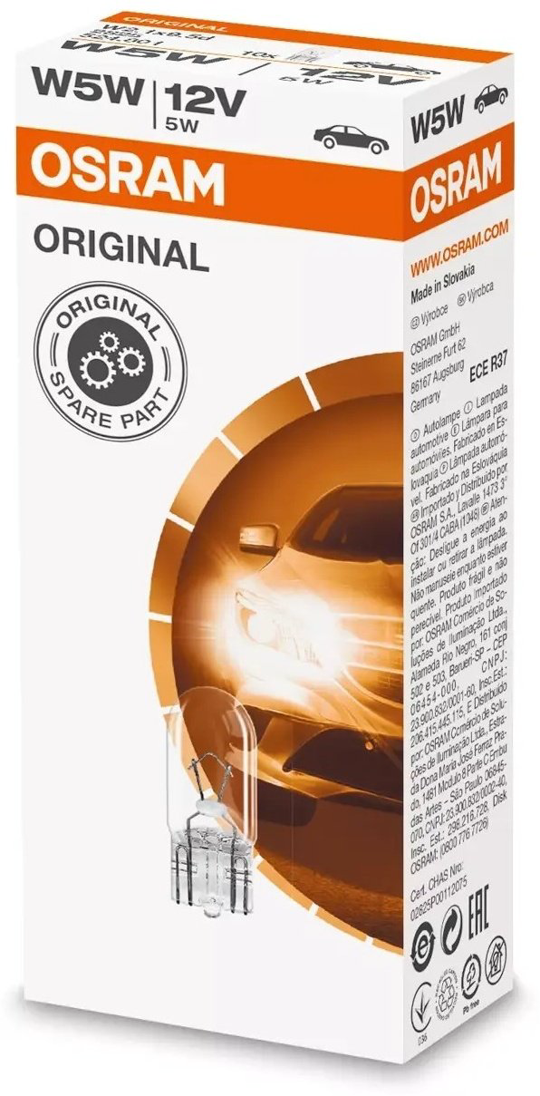 Автолампа Osram 2825-02B накаливания, 2 шт купить,NaN