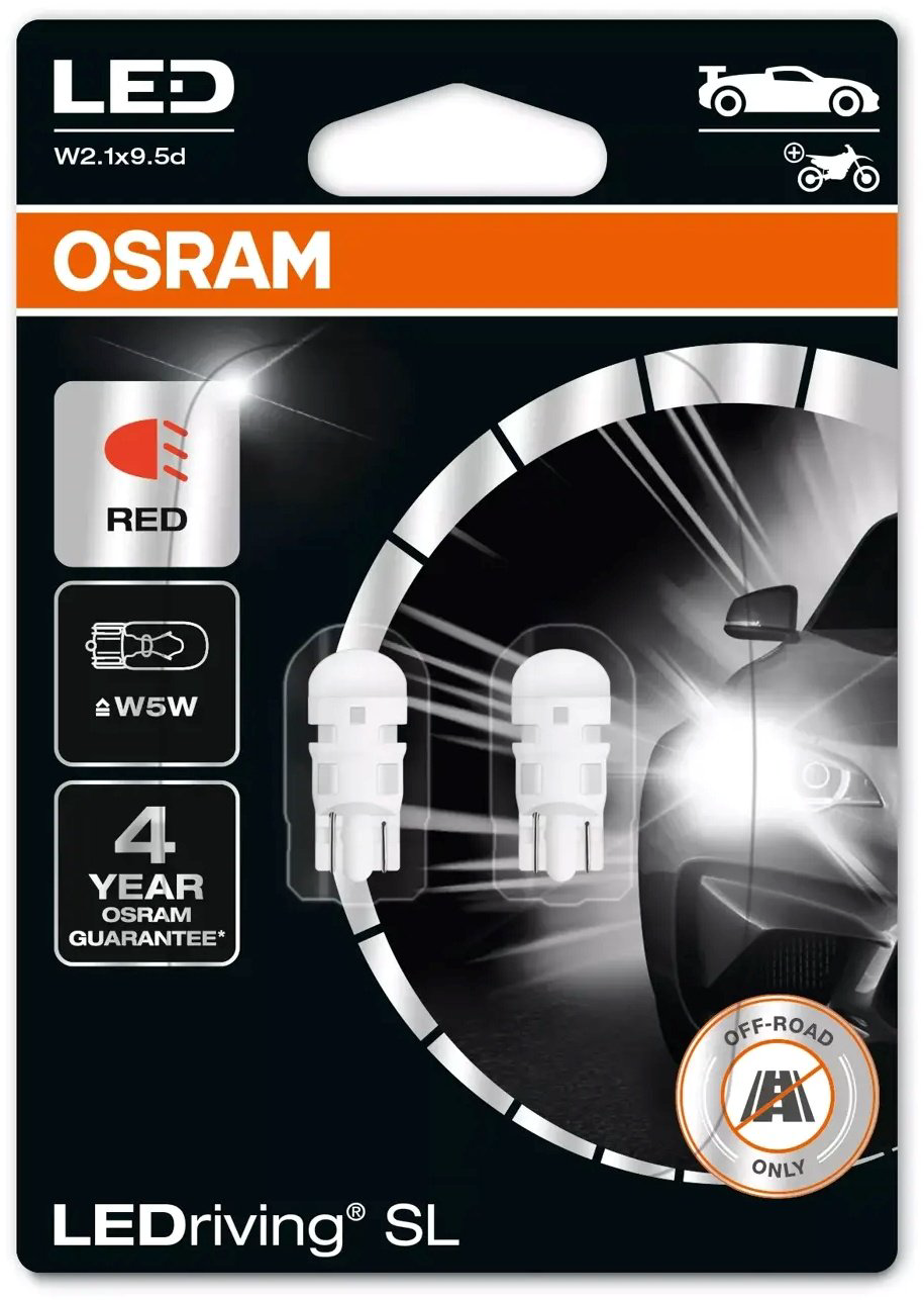Osram 2825DRP-02B светодиодная W5W, 2 шт купить,NaN