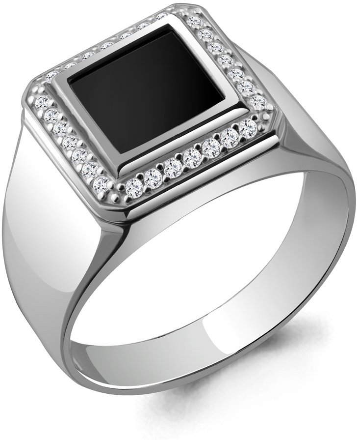 Мужская печатка Aquamarine 62129Ч 18,5р купить,NaN