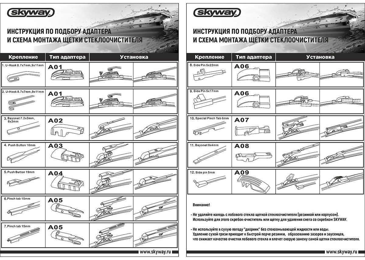 Щетка бескаркасная Skyway S02701064 500 мм, 1 шт купить,0