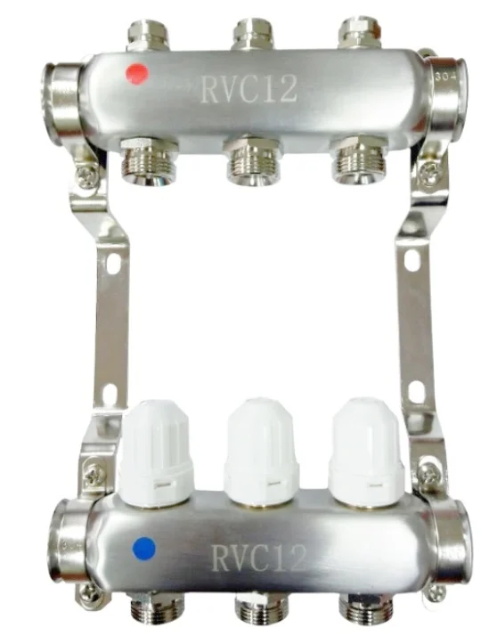Коллекторный блок для теплого пола RVC Pro Нерж 1" DN25 12 x 3/4"