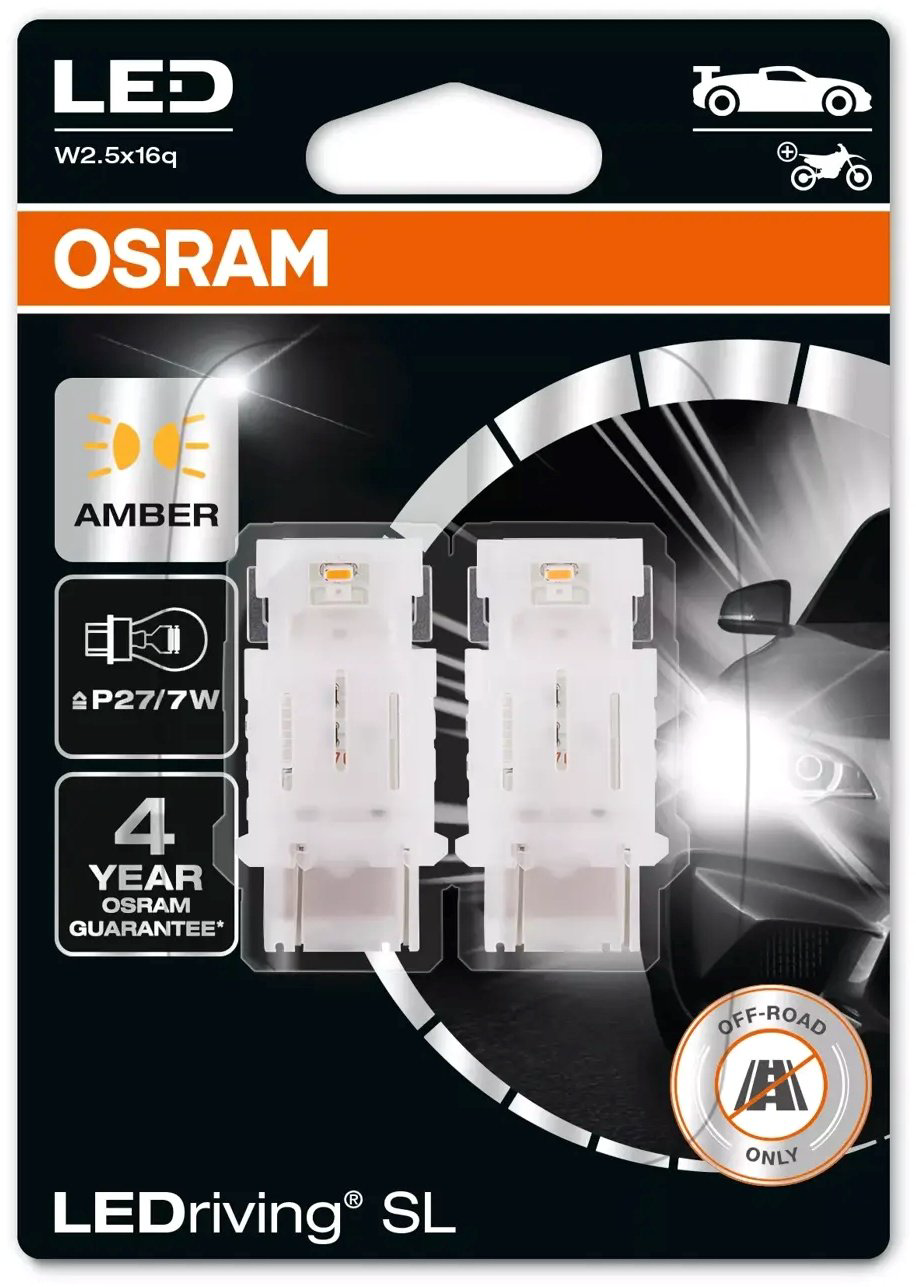 Osram 3157DYP-02B светодиодная P27/7W, 2 шт купить,NaN