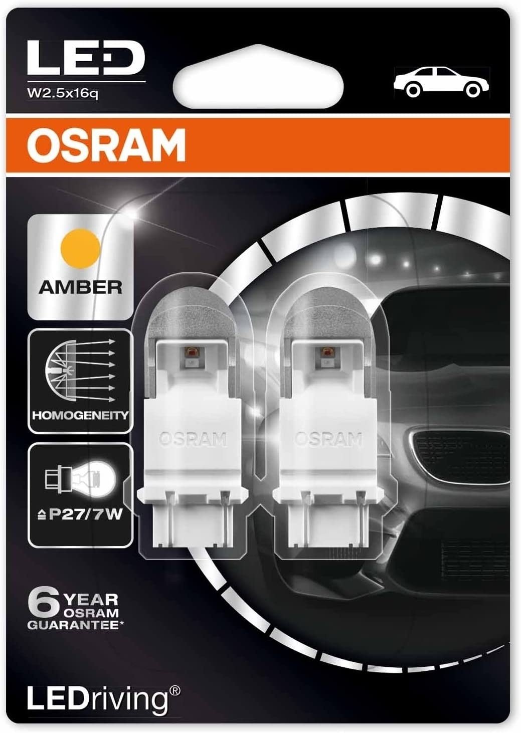 Автолампа Osram 3557YE-02B светодиодная, 2 шт купить,NaN