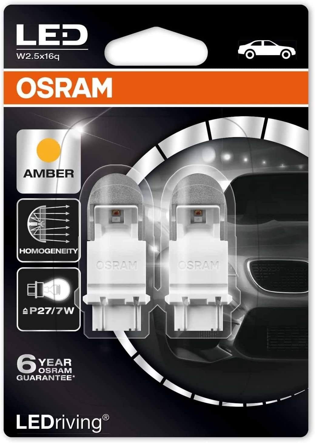 Автолампа Osram 3557YE-02B светодиодная, 2 шт купить,NaN