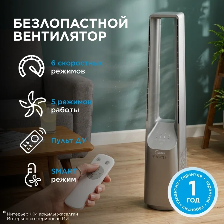 Вентилятор Midea AMS150F-MD серый