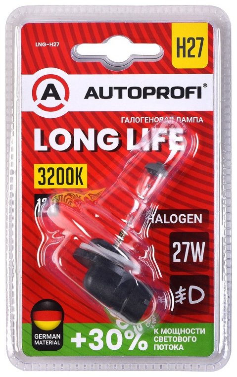 Автолампа AUTOPROFI LNG-H27 галогенная, 1 шт