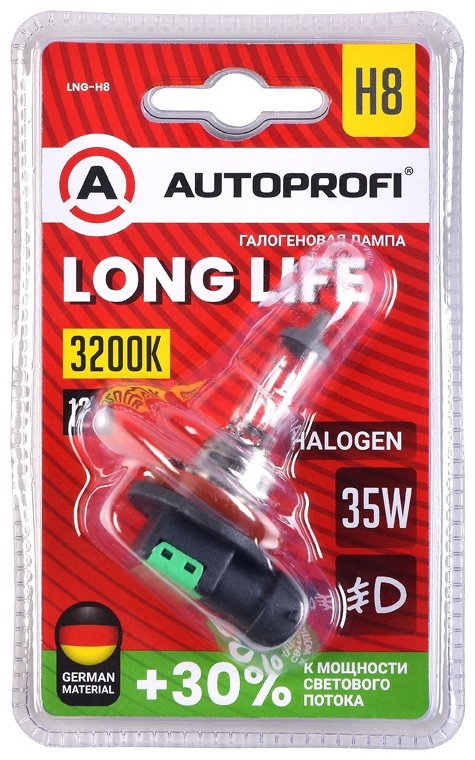 Автолампа AUTOPROFI LNG-H8 галогенная, 1 шт купить,NaN