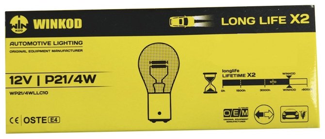 Автолампа WINKOD WP21/4WLLC10 накаливания, 1 шт купить,NaN