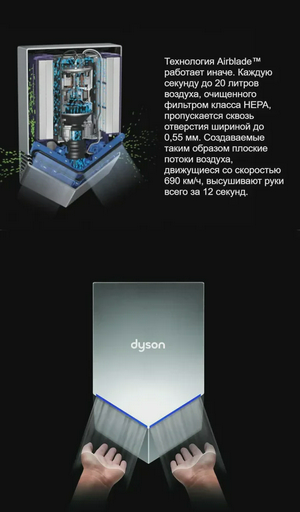Сушилка для рук Dyson Airblade V 307170-01 Grey
