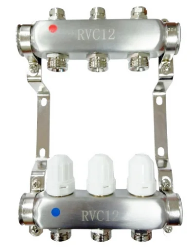 Коллекторный блок для теплого пола RVC Pro Нерж 1" DN25 12 x 3/4"