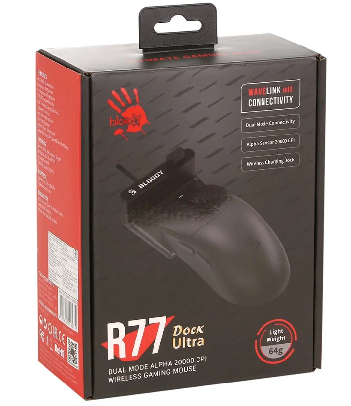Мышь A4Tech Bloody R77 Ultra Dock Black