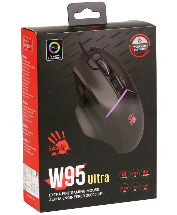 Мышь A4Tech Bloody W95 Ultra Stone Black