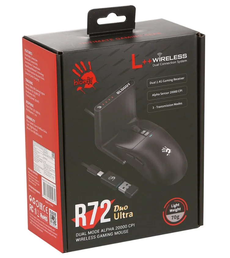 Мышь A4Tech Bloody R72 Ultra Duo Black