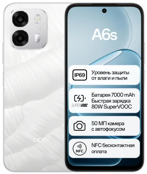 Смартфон OPPO A6s 4G NFC 8/256GB Ice White купить,179500