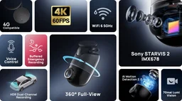 Видеорегистратор Xiaomi 70mai Dash Cam 4K Omni X800 черный