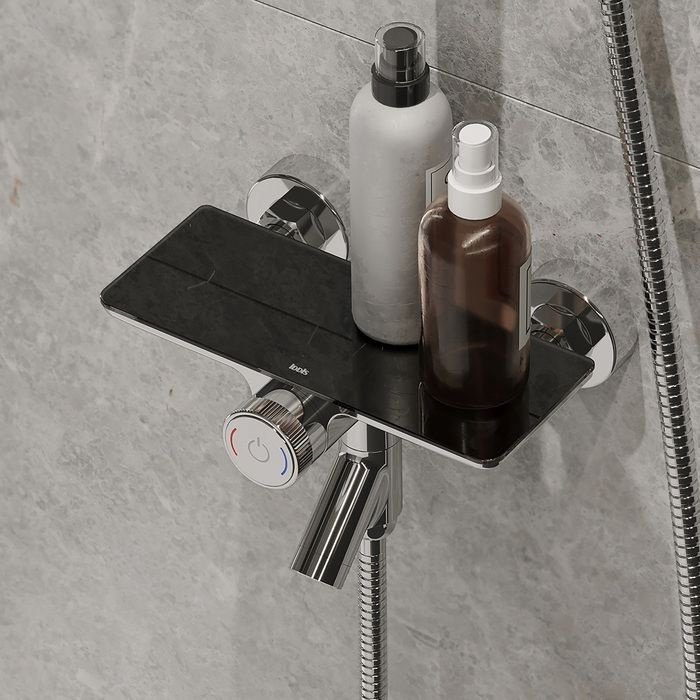 Смеситель для ванны с душем IDDIS Push Control Shelfy SHESBBTi02WA, поворотно-нажимной купить,76000