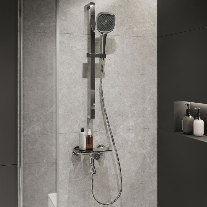 Смеситель для ванны с душем IDDIS Push Control Shelfy SHESBBTi02WA, поворотно-нажимной купить,76000