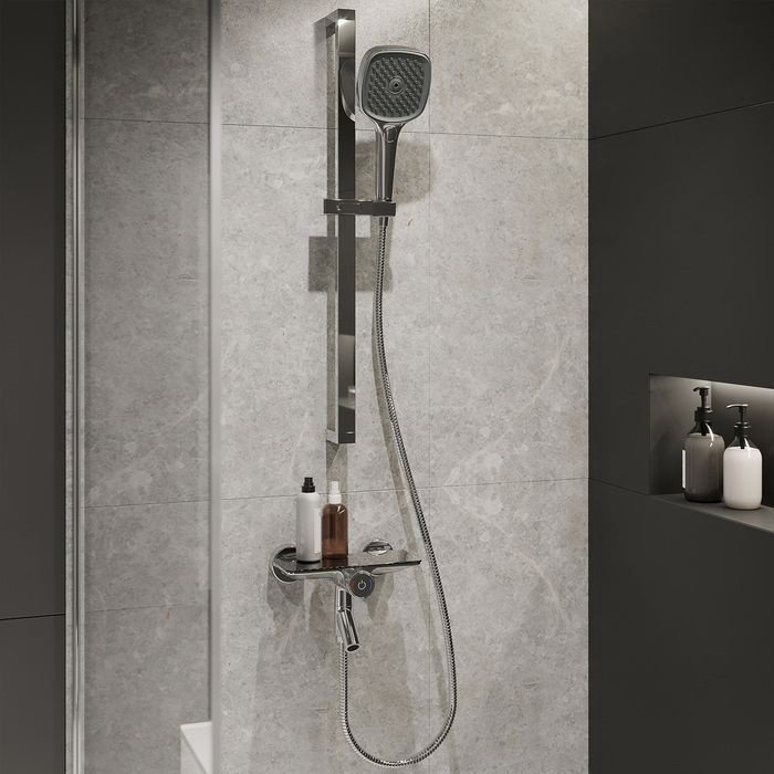 Смеситель для ванны с душем IDDIS Push Control Shelfy SHESBBTi02WA, поворотно-нажимной купить,76000