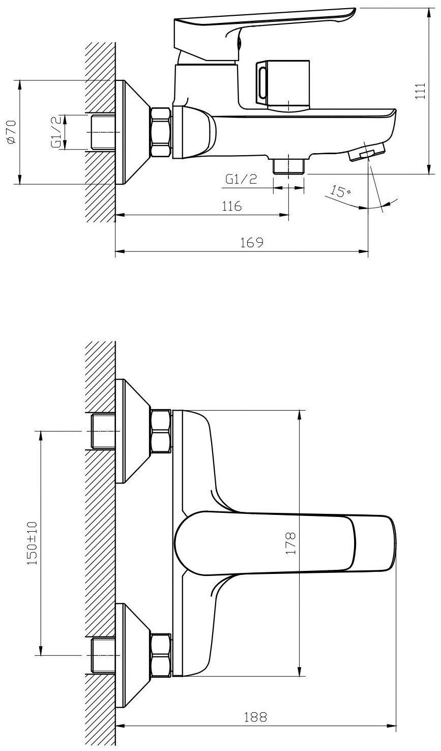 Смеситель для ванны ESKO Lagos LG54GM, латунь, цвет графит купить,NaN