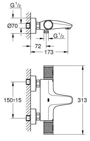 Смеситель для ванны Grohe 34830000, латунь, цвет хром купить,196300
