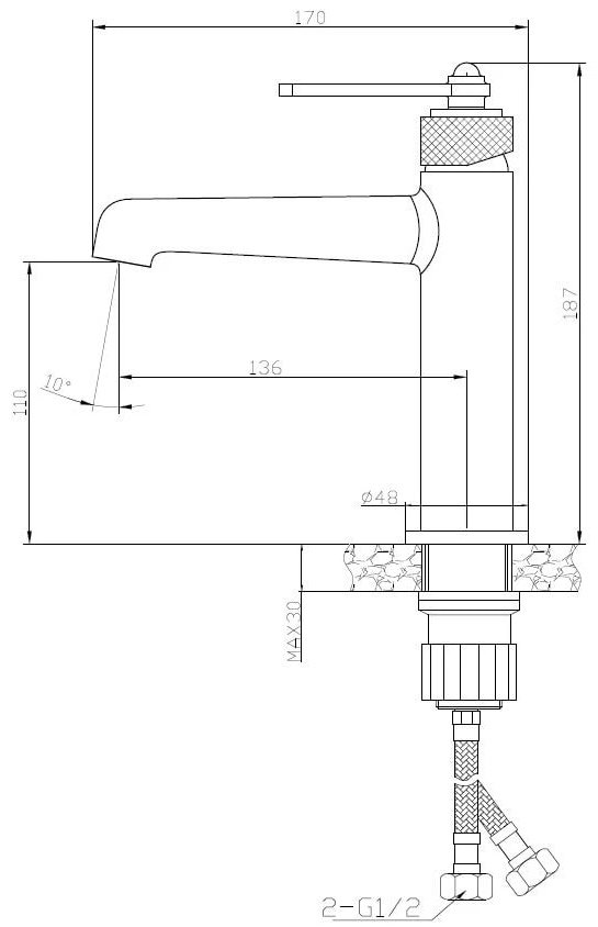Смеситель для раковины (умывальника) ESKO BG26B, двухзахватный купить,76900