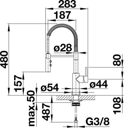 Смеситель с гибким изливом Blanco 521476, латунь, цвет хром - ForteMarket Смеситель с гибким изливом Blanco 521476, латунь, цвет хром купить,216384