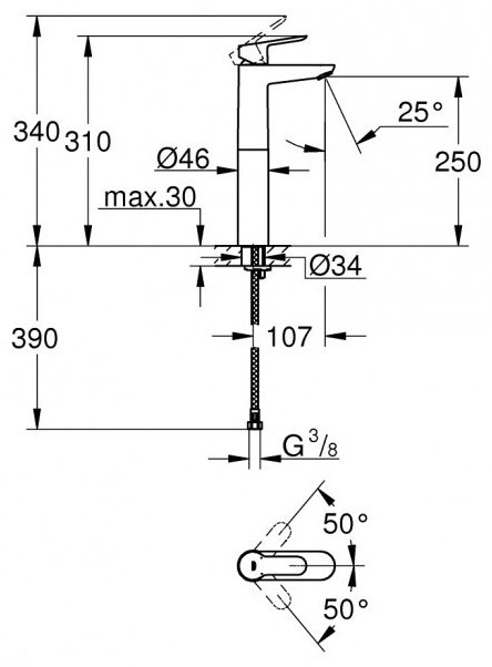 Смеситель для кухни (мойки) Grohe BauEdge 23761000, однозахватный купить,NaN