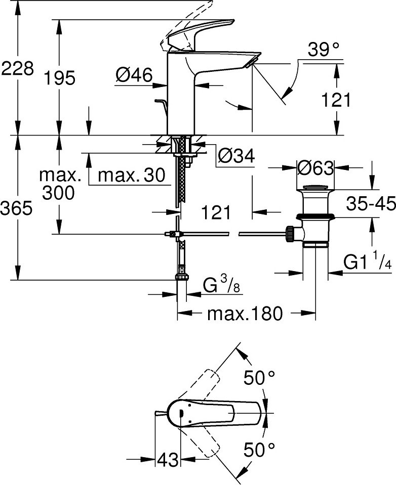 Смеситель для раковины (умывальника) Grohe Eurosmart 23322003, однозахватный купить,NaN