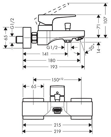 Смеситель для ванны Hansgrohe Metropol 32540990, латунь, цвет золотистый
