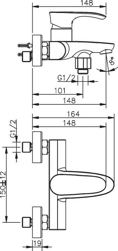 Смеситель для ванны ESKO Delhi DL 54, латунь, цвет хром купить,61700