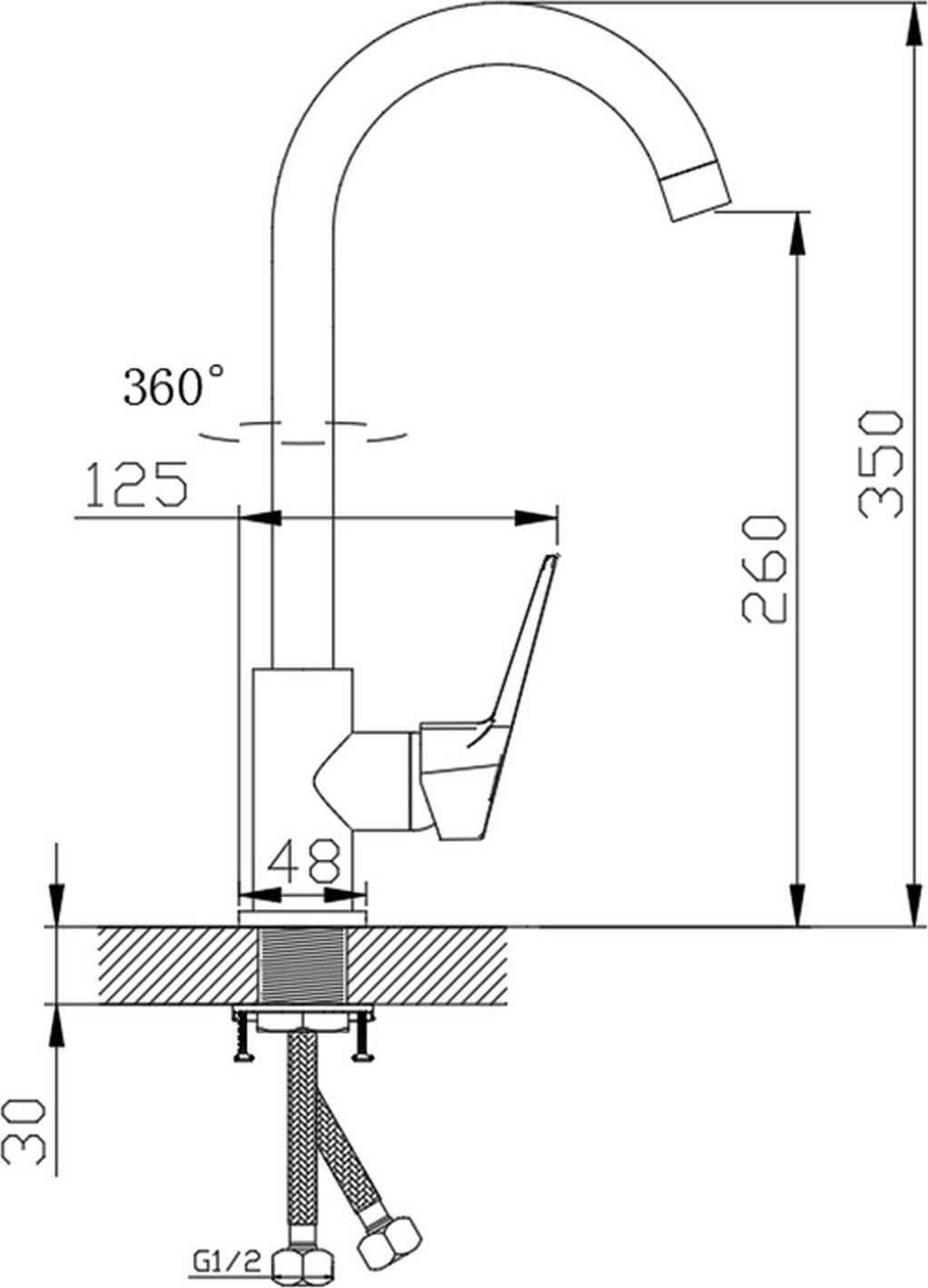 Смеситель для кухни (мойки) ESKO Murano MR 519, однозахватный купить,39608
