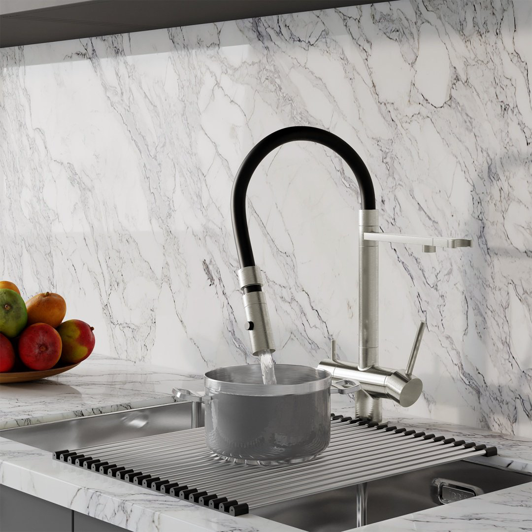 Смеситель с гибким изливом IDDIS Ace ACEBNFFi05, латунь, цвет серый купить,128500