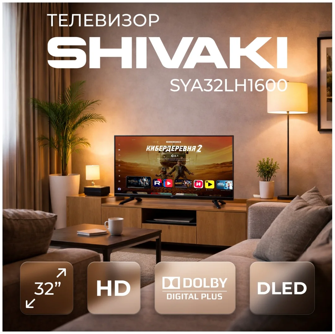 Телевизор 32" (81 см) Shivaki SYA32LH1600 LED HD Black  