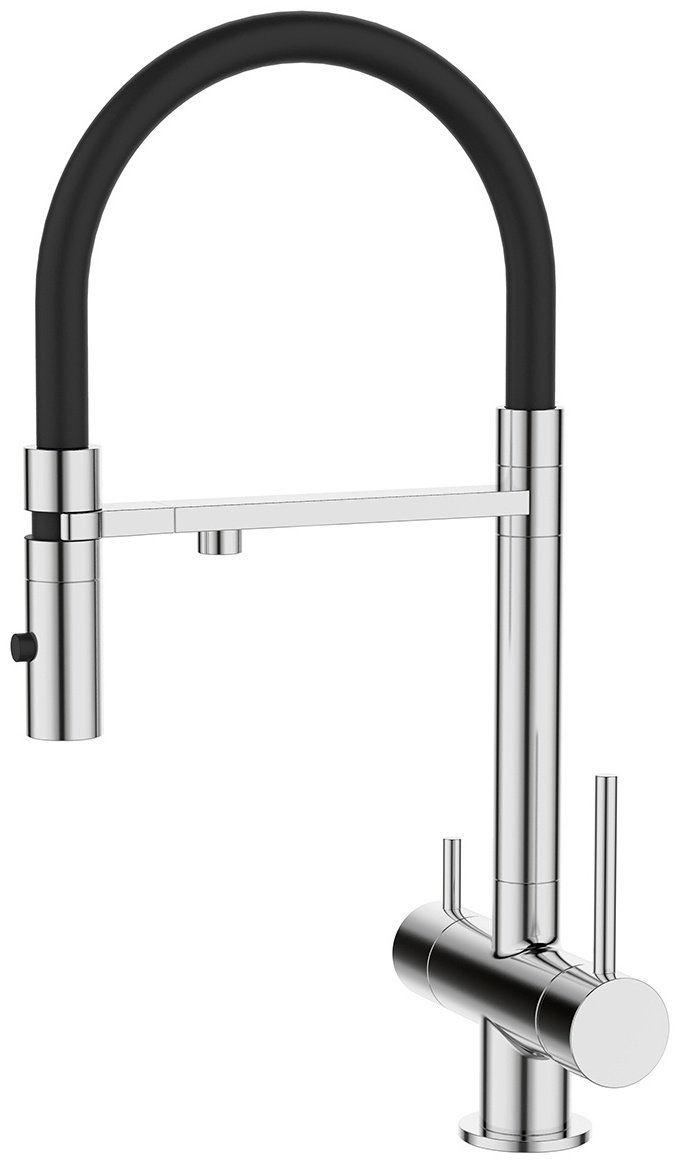 Смеситель с гибким изливом IDDIS ACESBFFi05, латунь, цвет черный, хром купить,NaN